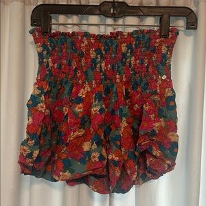 NATURAL LIFE High Waist Floral Shorts - Multicolor